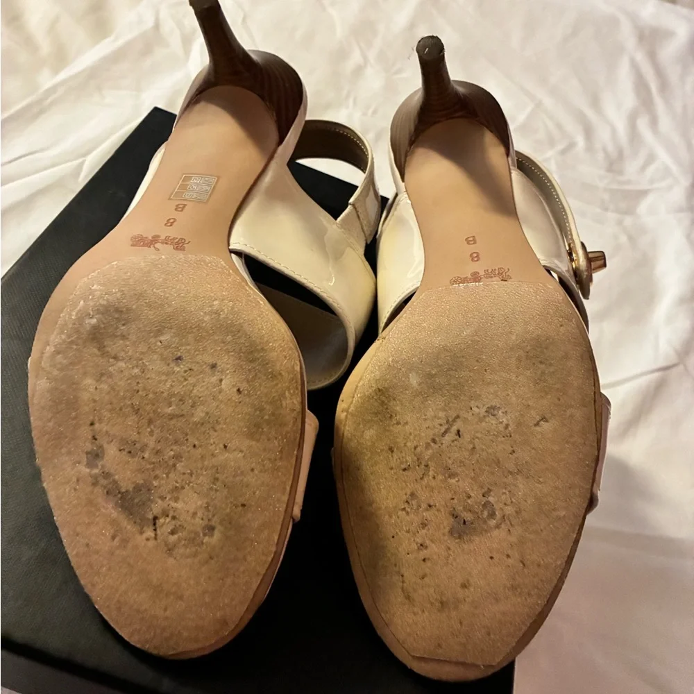 EUC Coach *Marla* Patent Leather Heels with Gold Accent Stacked Heel - Picture 10 of 12